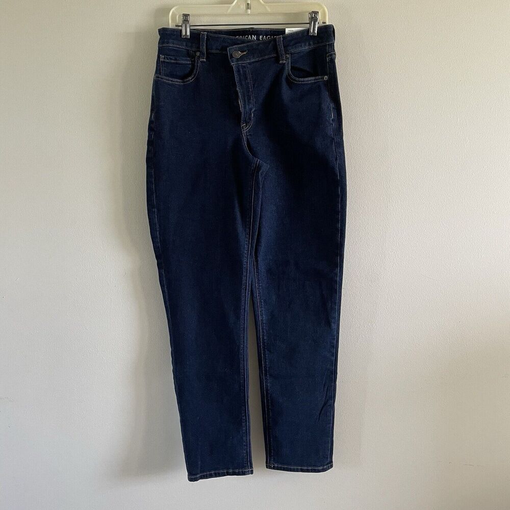 American Eagle Mom Jeans Women’s Size 10 Long Dark Ink Stretch 5 Pocket Style